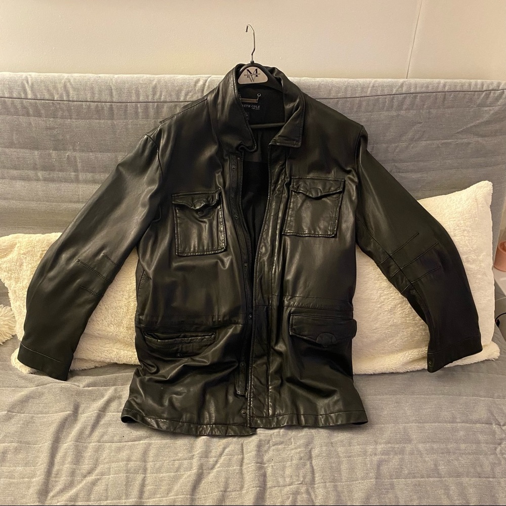 Men’s Kenneth Cole black leather jacket